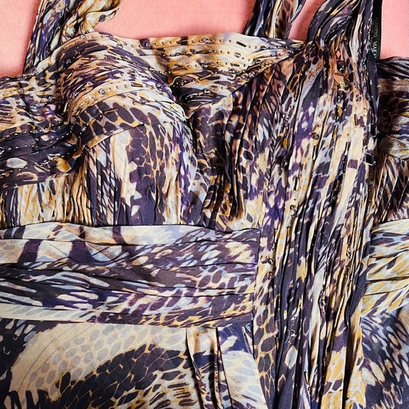 Rare Alberto Makali Silk geometric abstract print cocktail dress size 10 - Picture 9 of 16